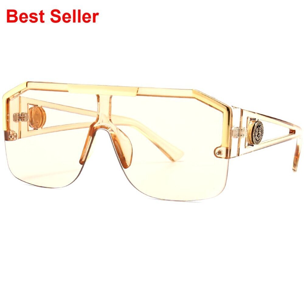 Oversized Square Shield Sunglasses UV Protection Unisex Retro Style